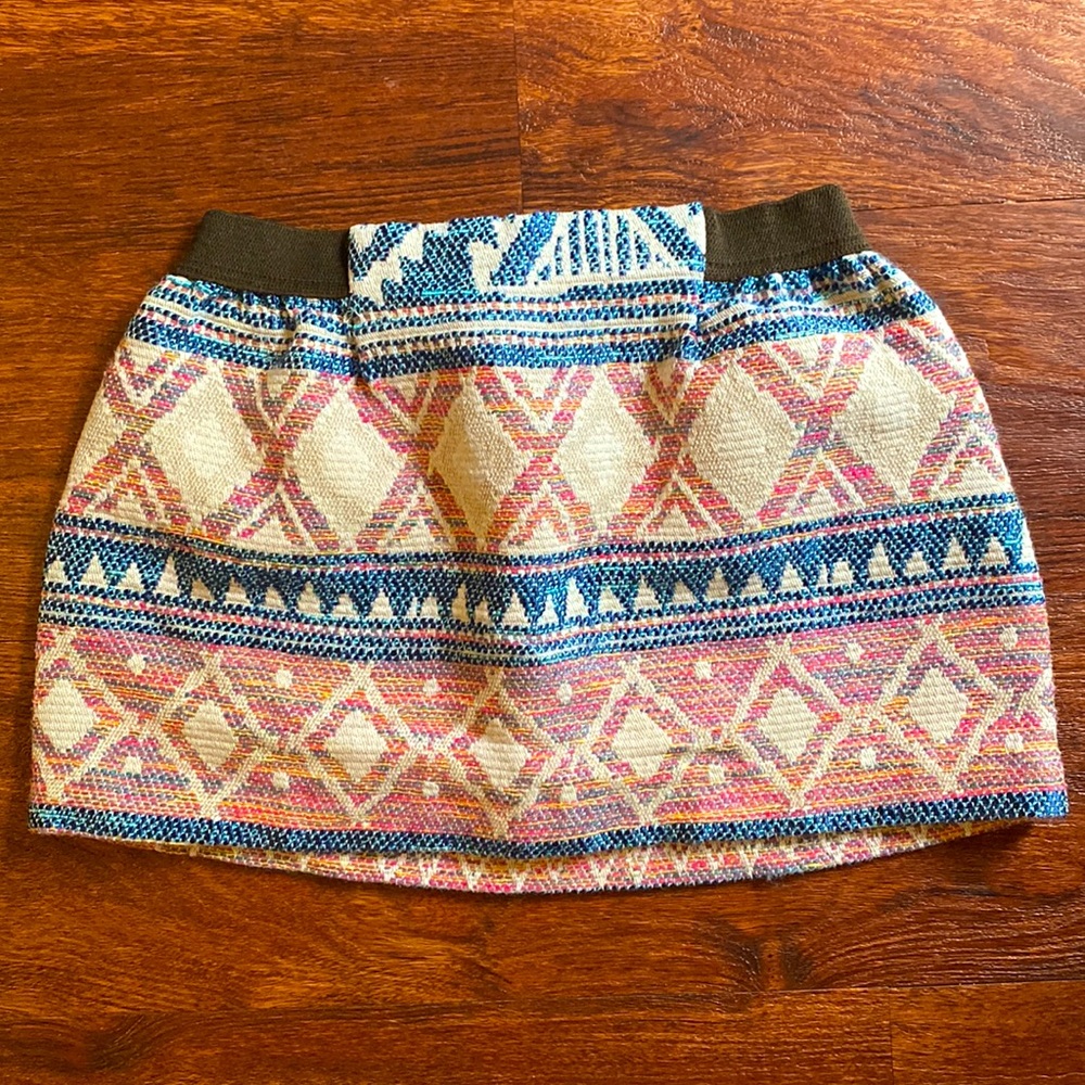 ☀️5/25☀️ Zara Girl’s Embroidered Woven Tribal Print Embroidered Skirt Size 5/6